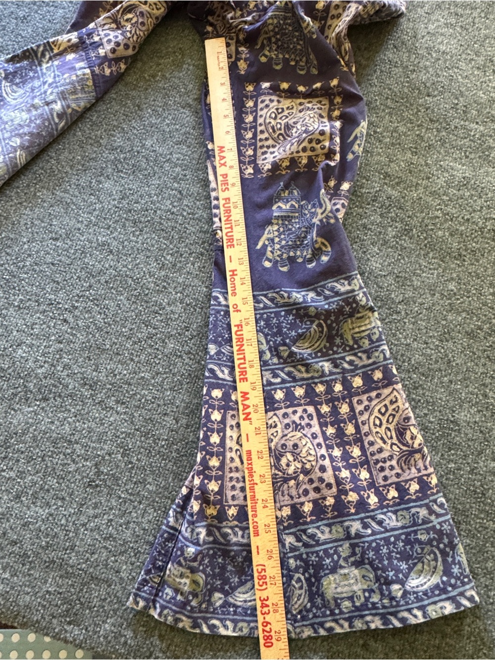 Gypsy Elephant Paisley Bell Bottom Festival Hippie Pants M Boho - Picture 11 of 14